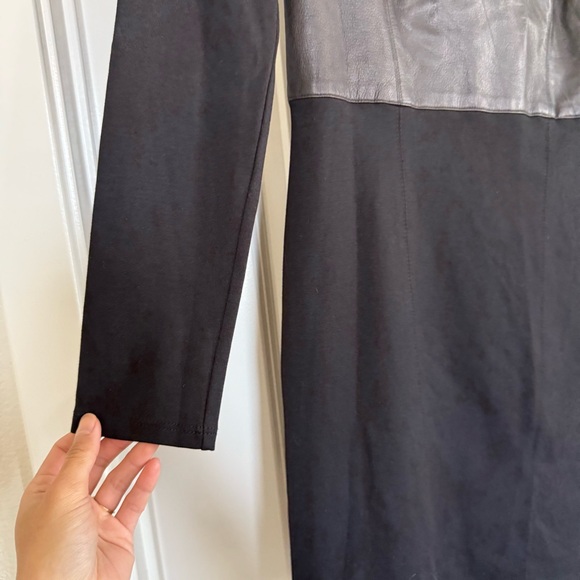 NWT! Helmut Lang Faux Leather Bodycon Little Black Dress LBD Medium - Picture 9 of 12